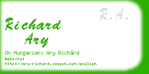 richard ary business card